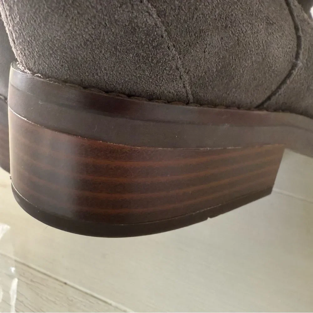Cole Haan River Waterproof Suede Booties in Gray with Wood Heel 8.5 NWOB - Picture 11 of 11